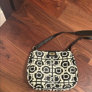 Salvatore Ferragamo Black and Cream Shoulder Bag